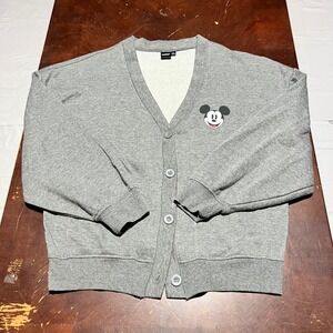 Disney Mickey and Friends Heather Gray Graphic Cardigan Sweatshirt XL RN0101531